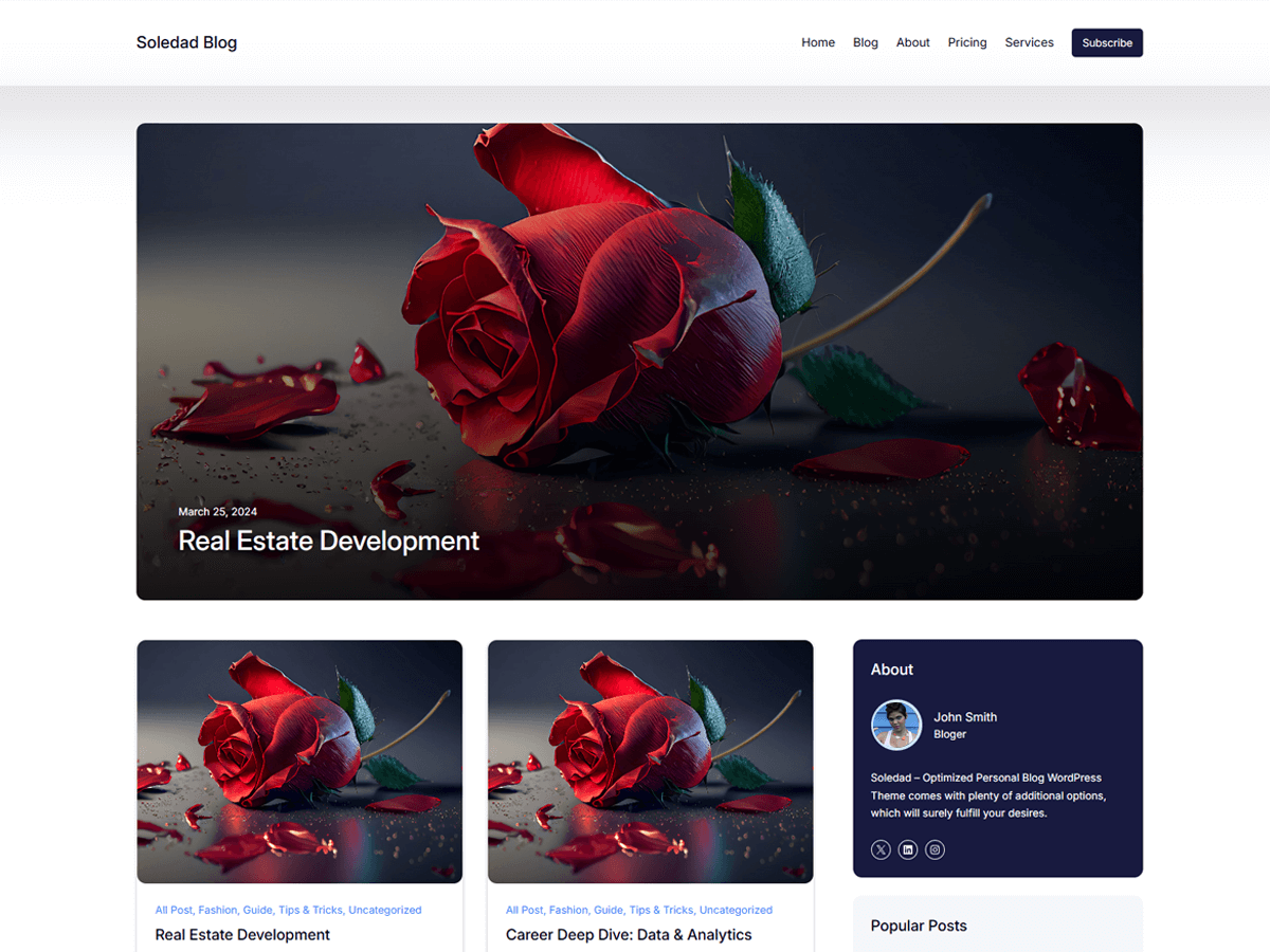 Soledad Blog Lite screenshot