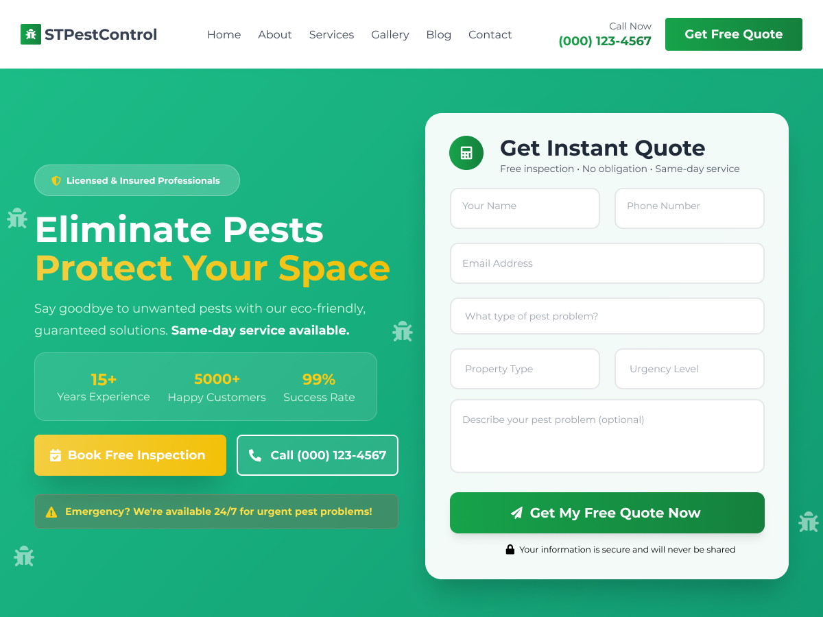 ST Pest Control Services Screenshot