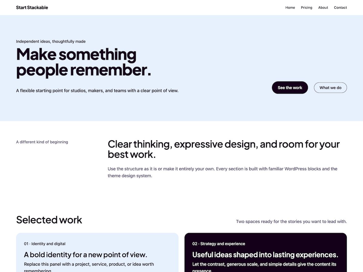 Start Stackable