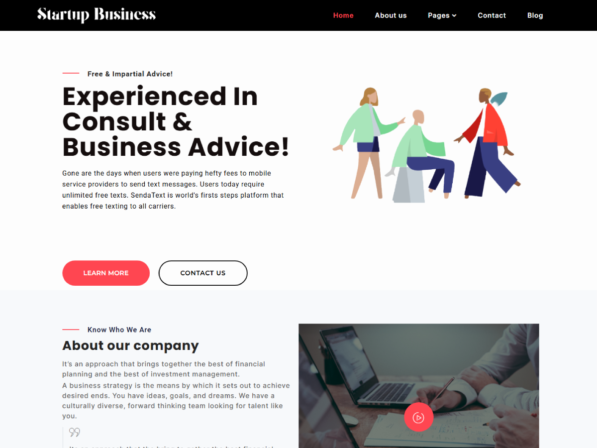 Startup Business Elementor Screenshot