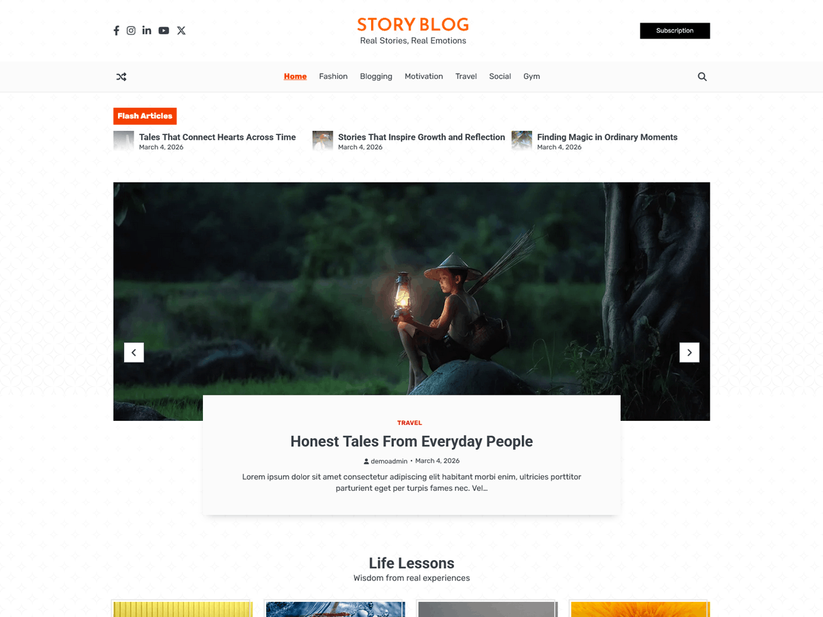 Story Blog screenshot