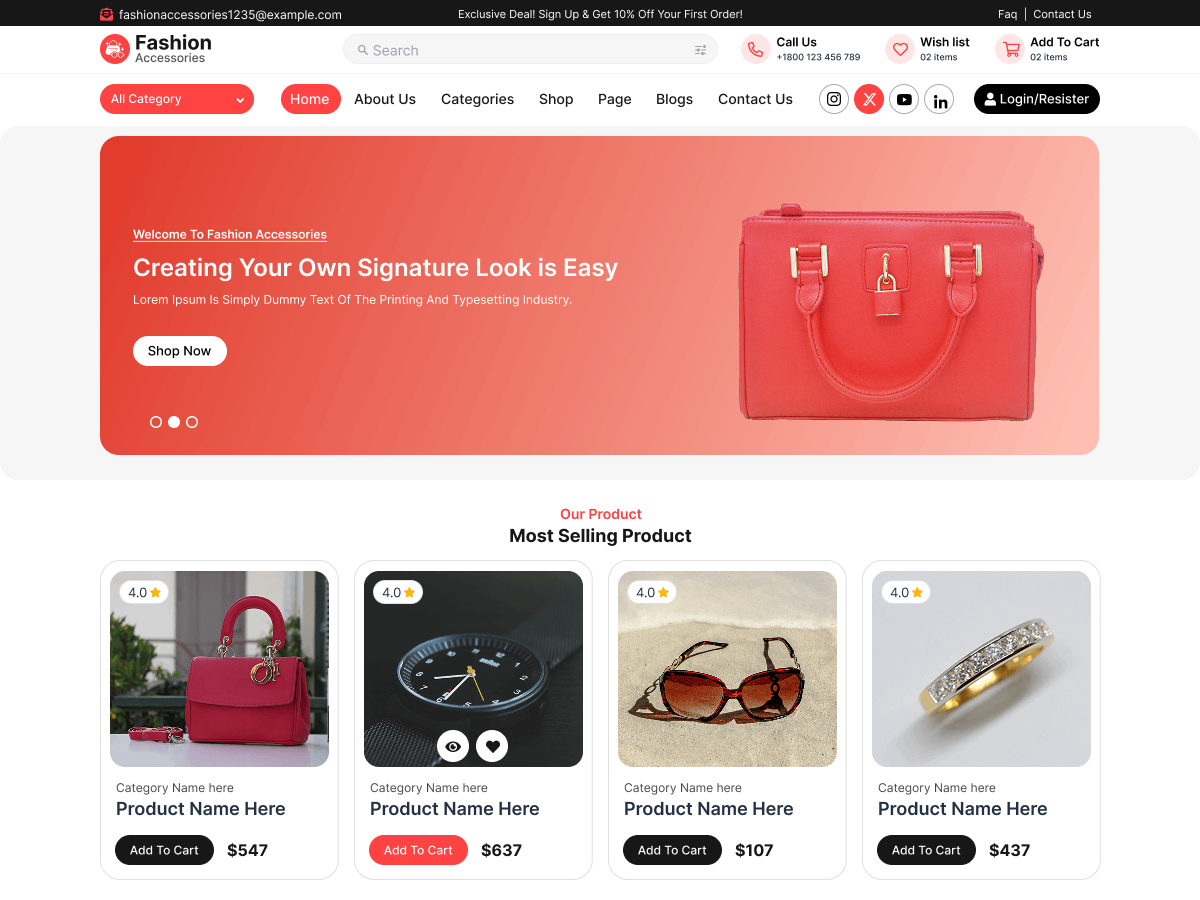 Stylish Brand Shop Screenshot