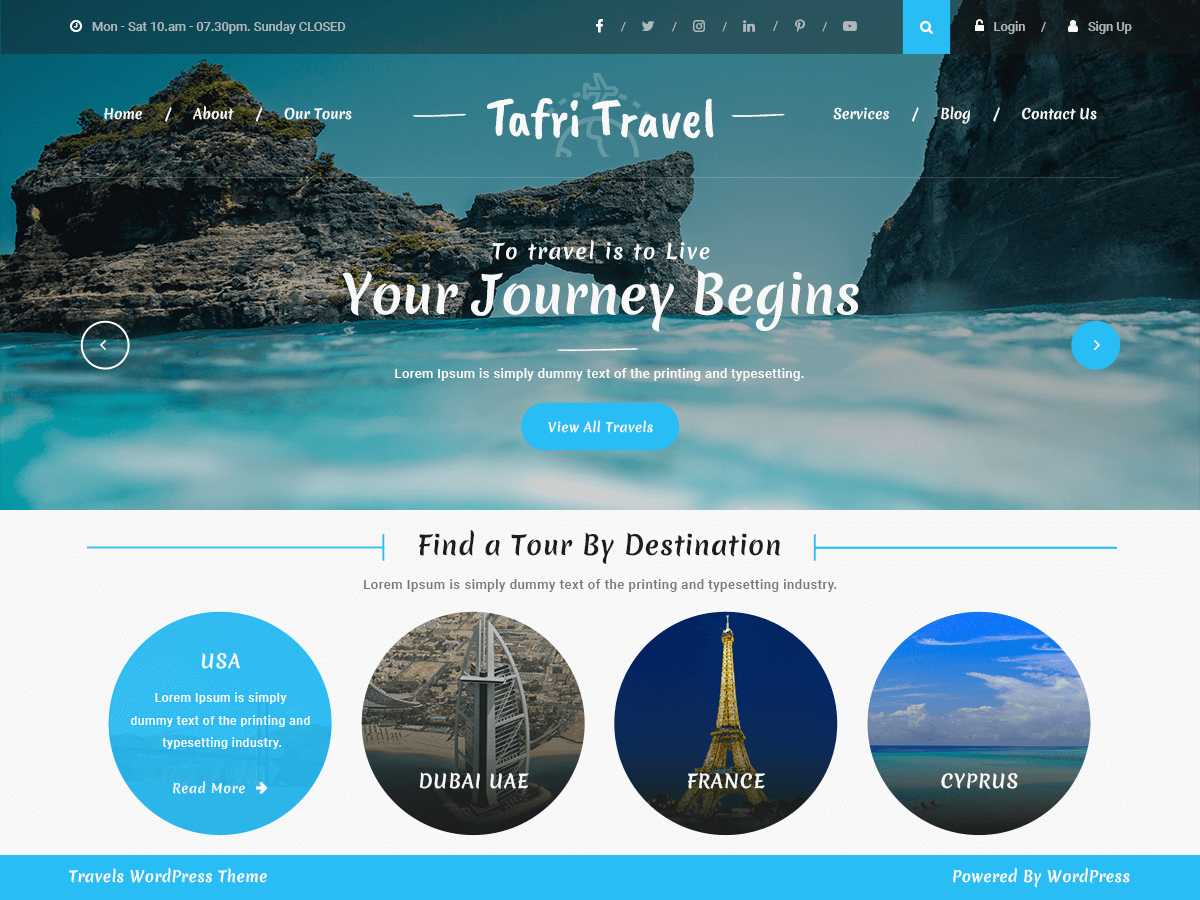 Tafri Travel WordPress Theme by marsian