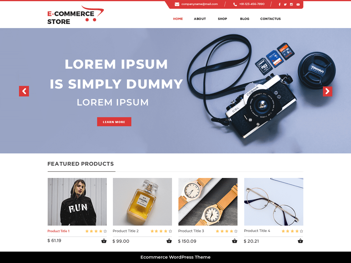 TC E-Commerce Shop WordPress Theme by mohammedashfaque