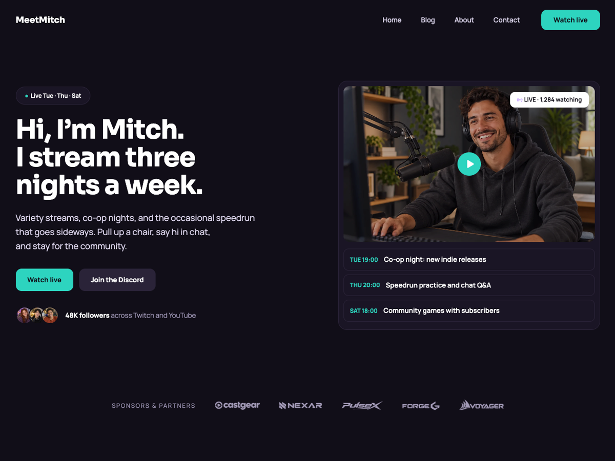 The Streamer theme preview