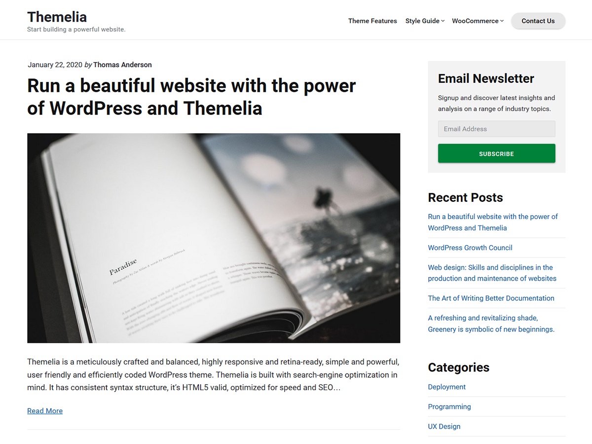 Themelia WordPress Theme by dariodev
