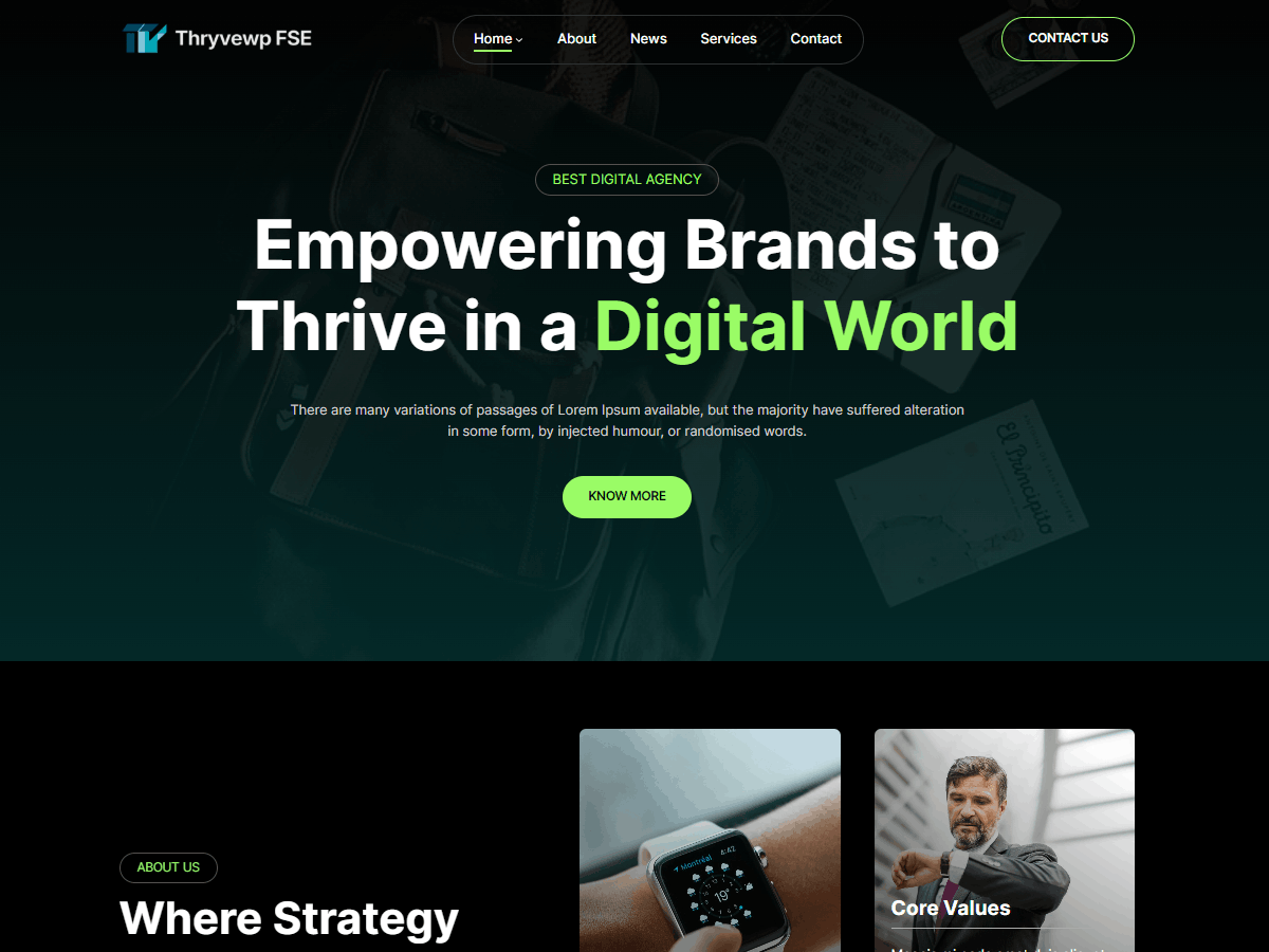 Thryvewp FSE Screenshot