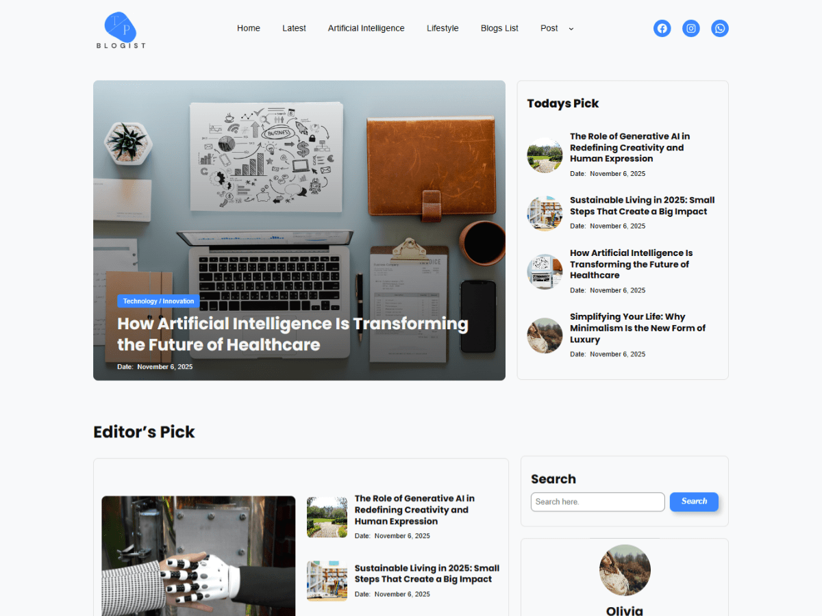 TP Blogist Screenshot