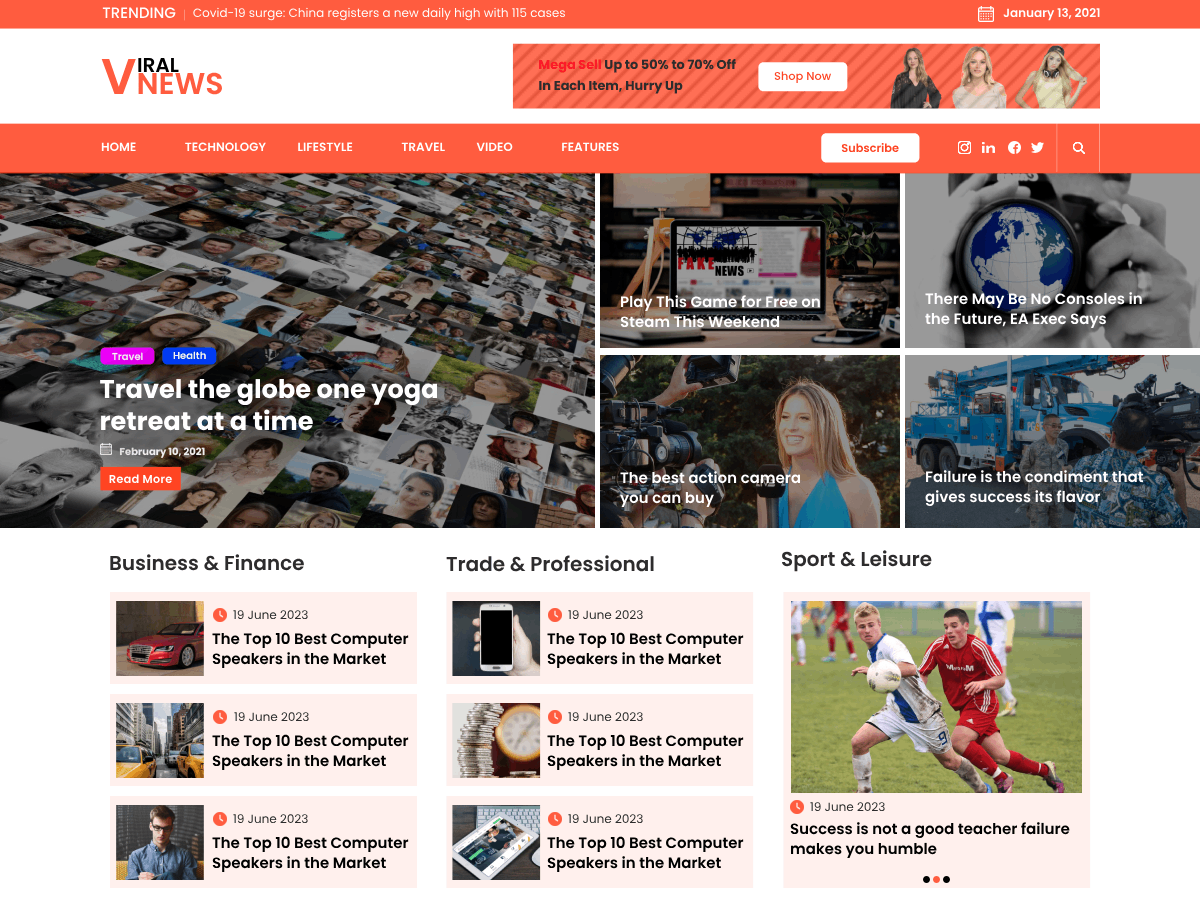 Viral News Center Screenshot
