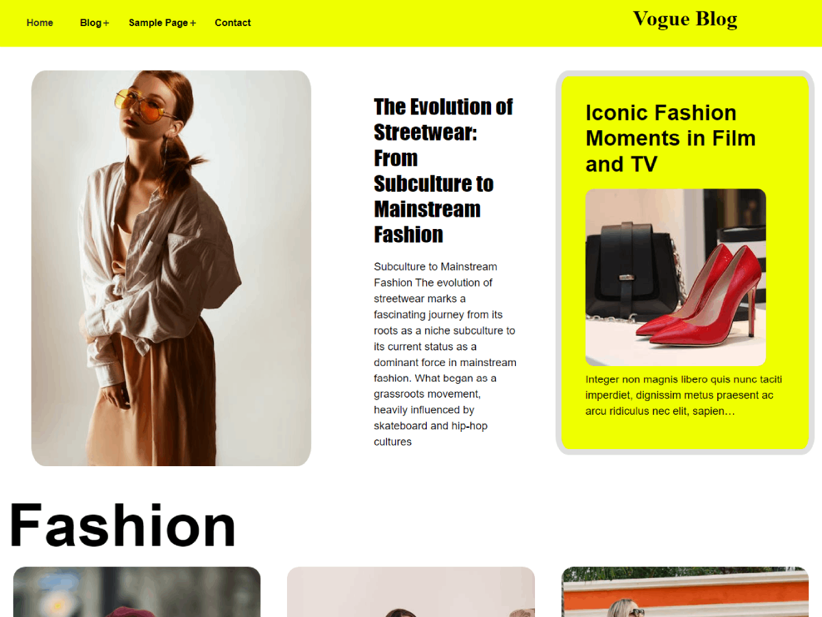Vogue Blog screenshot