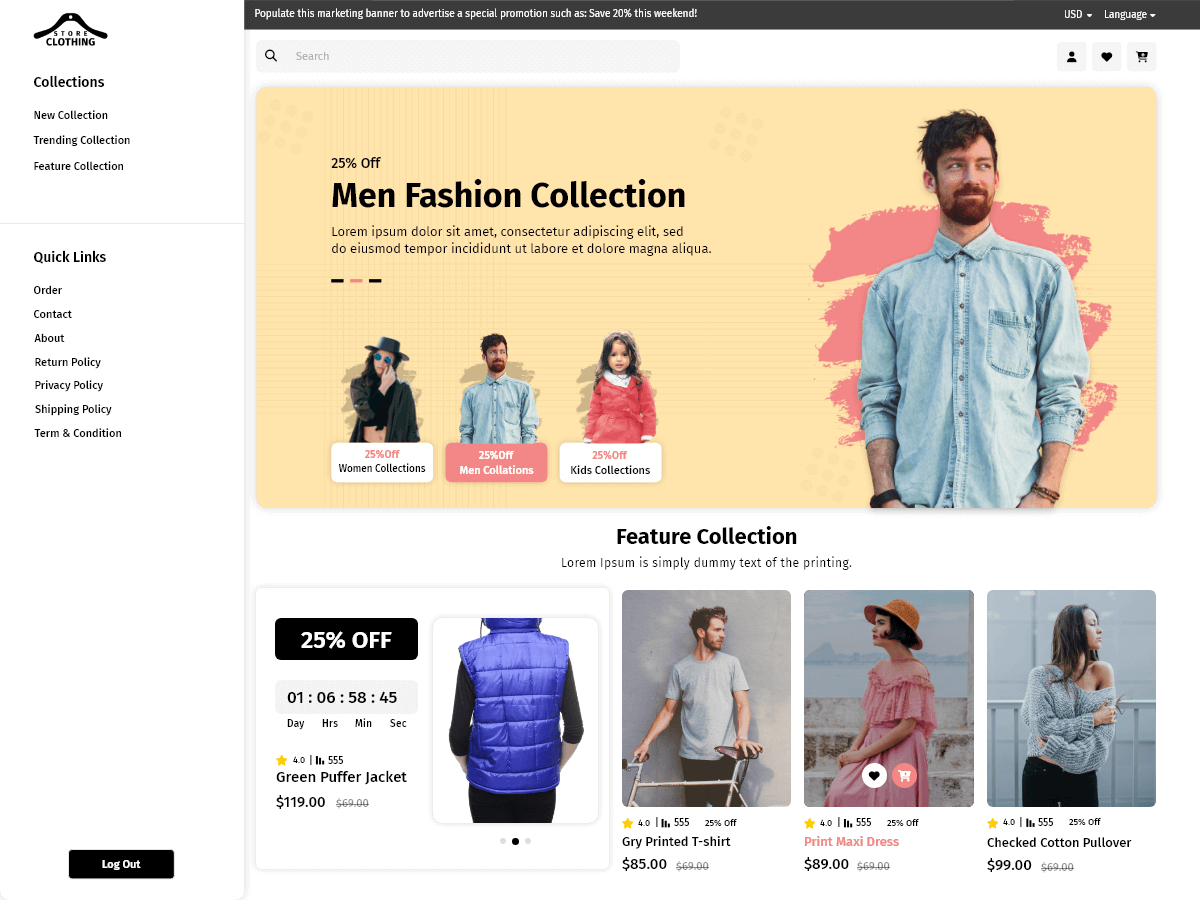 VW Clothing Store screenshot