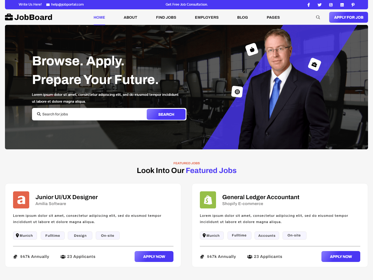 VW Job Board screenshot