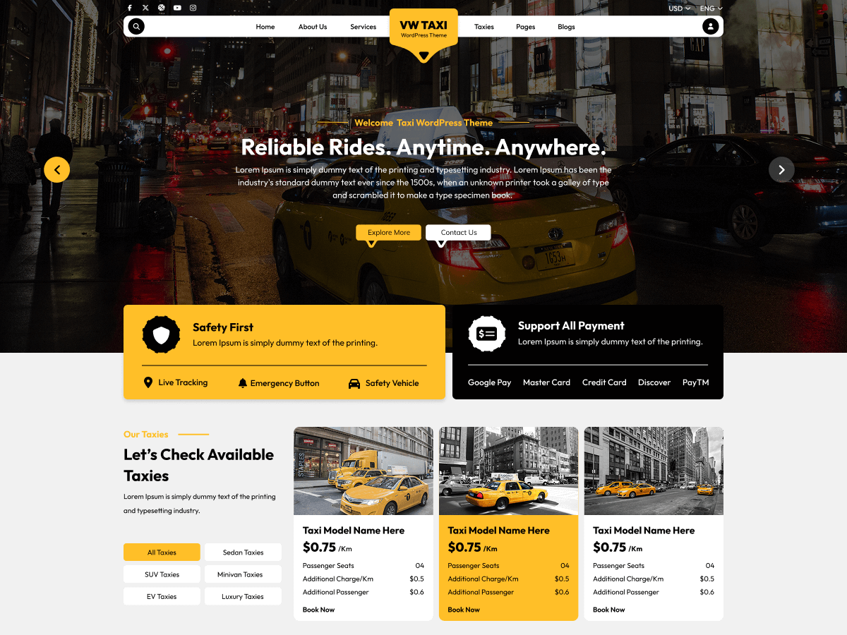 VW Taxi Booking