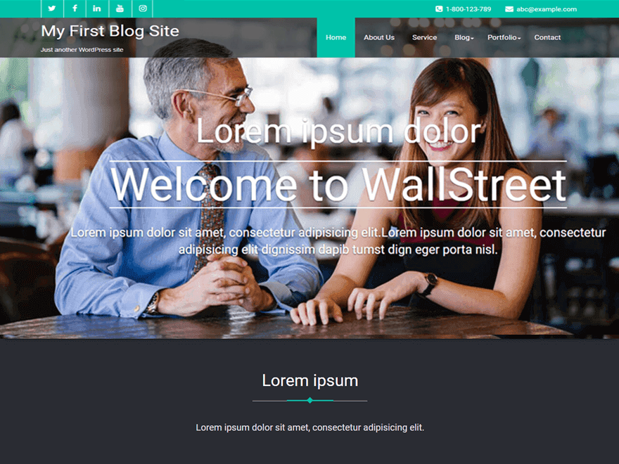 Wallstreet Free WordPress Theme by priyanshumittal