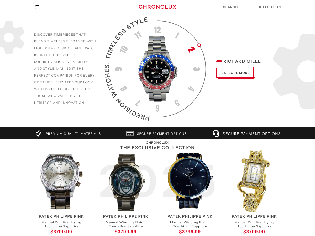 Watch Store Shop Screenshot