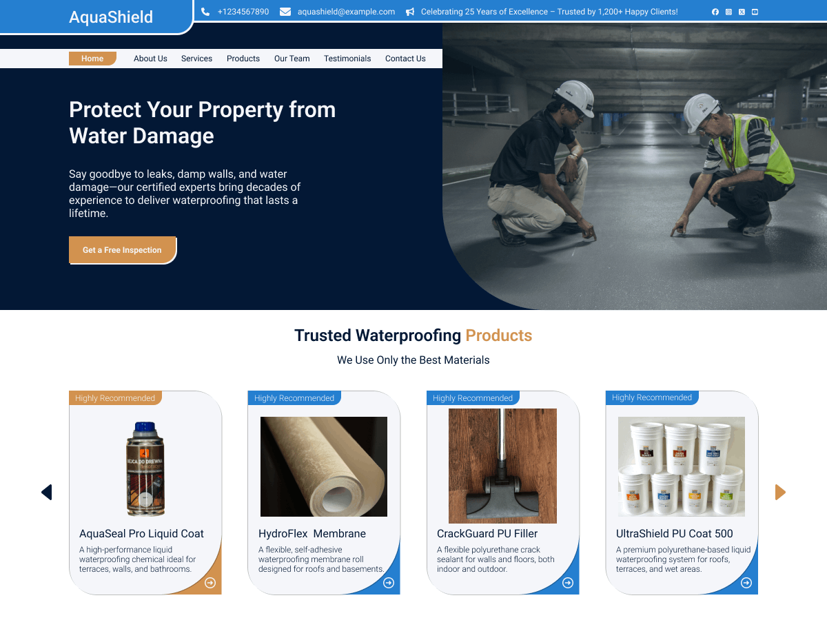 Waterproofing Services screenshot
