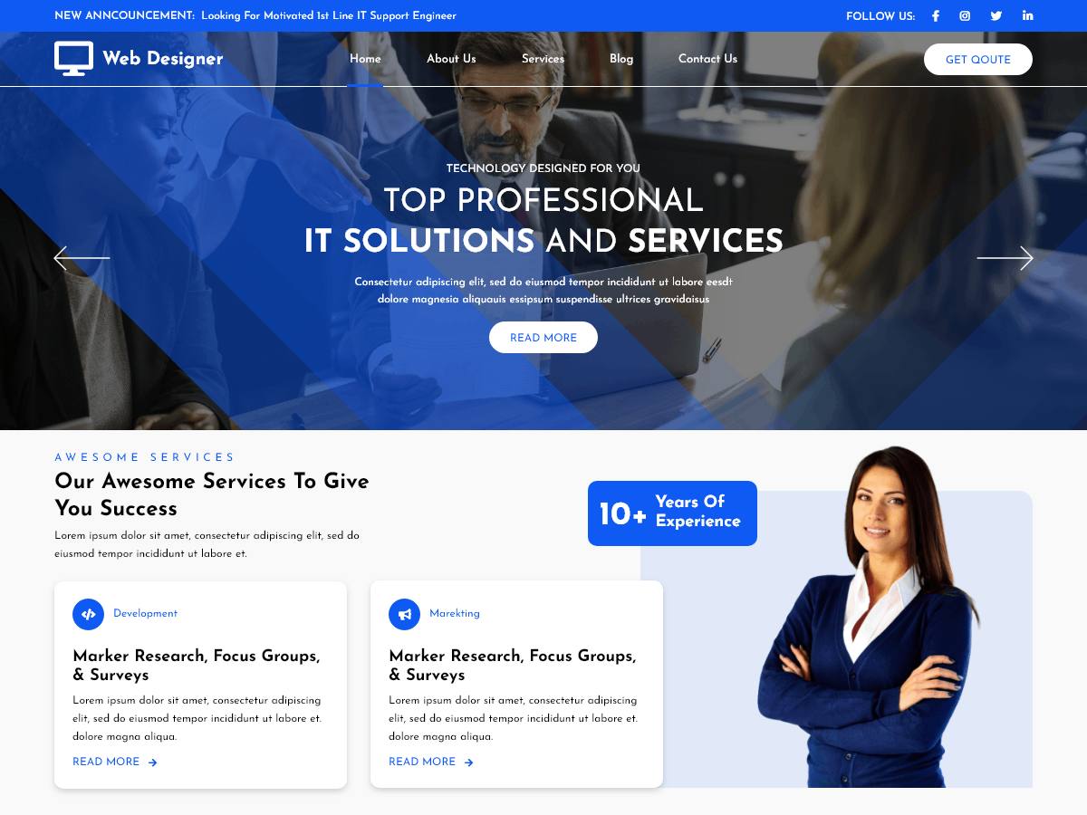 Web Designer Elementor screenshot