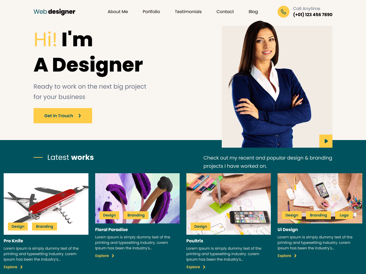Web Designer Portfolio screenshot