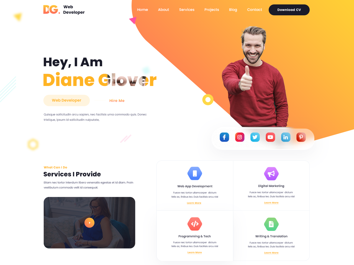 Web Developer Elementor screenshot