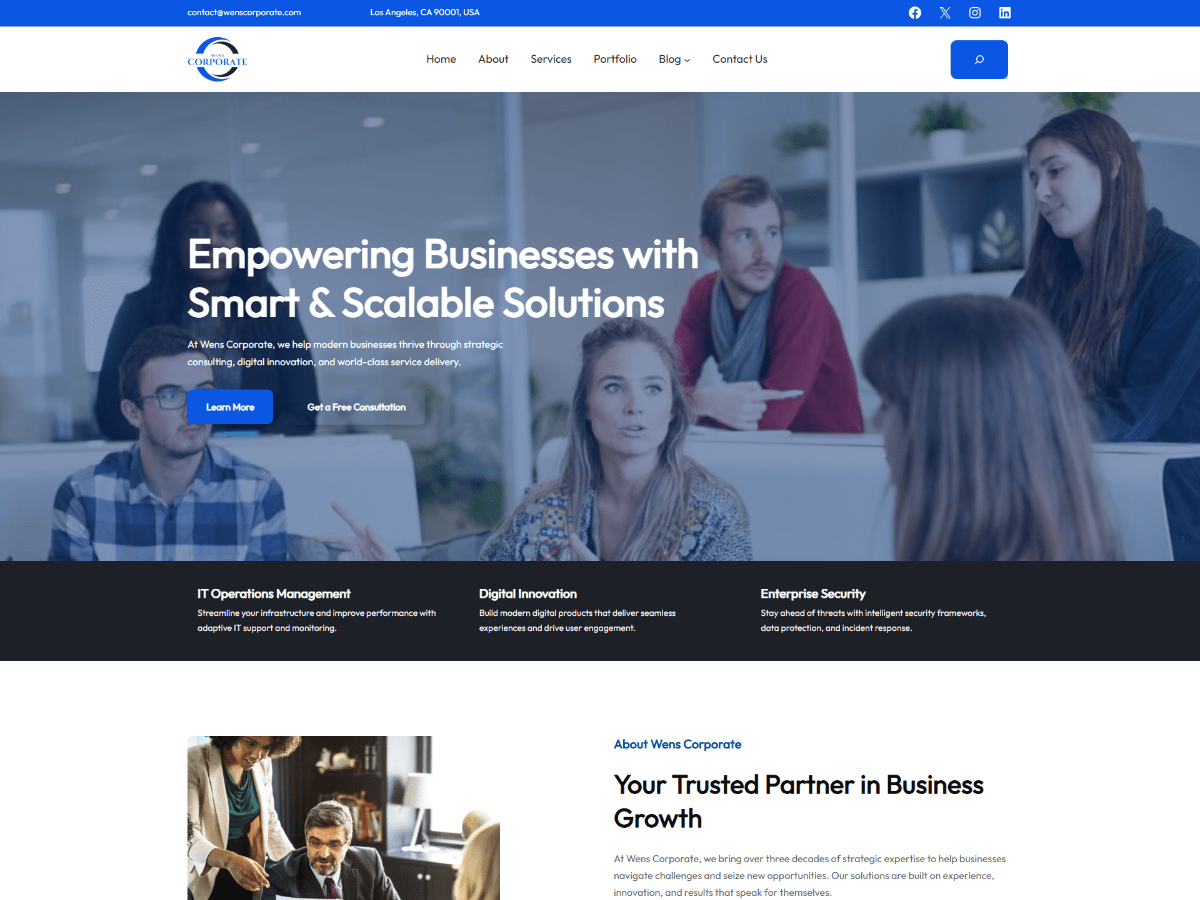 WENS Corporate Screenshot