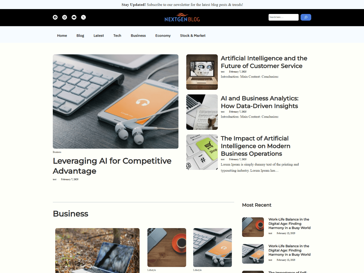 WENS Next Gen Blog Screenshot