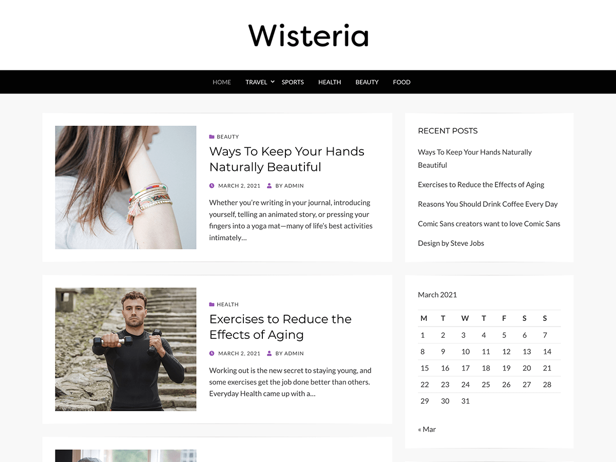 Wisteria WordPress Theme by wpfriendship