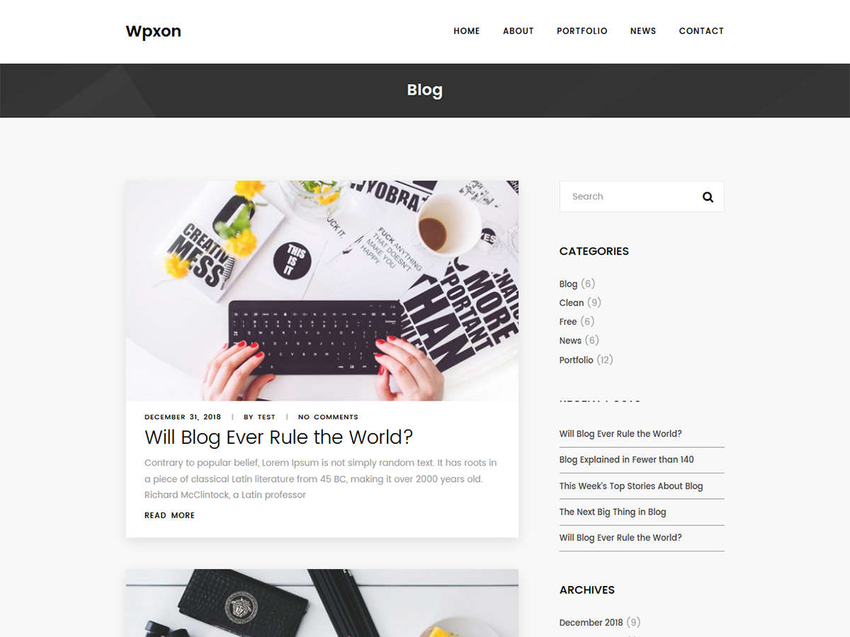 Wpxon Blog WordPress Theme by themes4wp