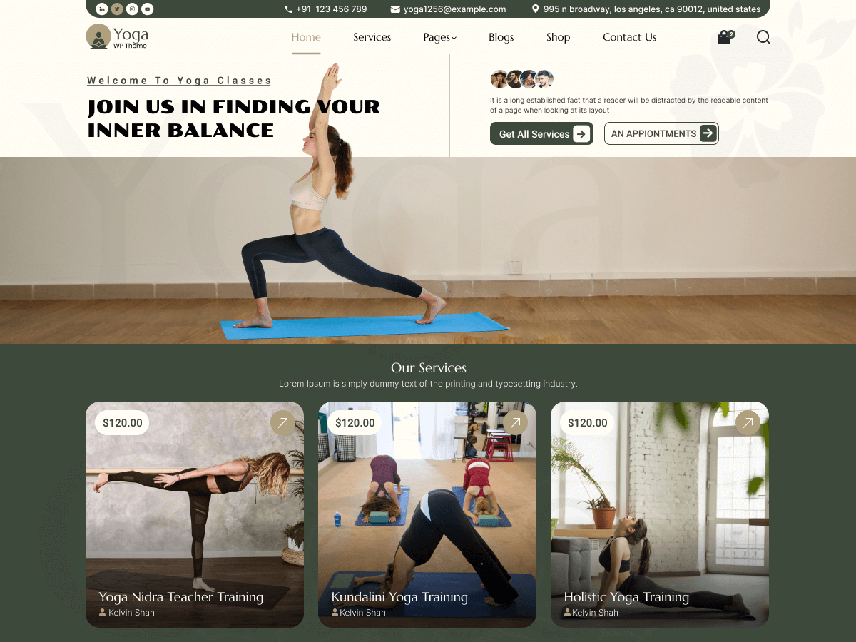 Yoga Fitness Studio Screenshot