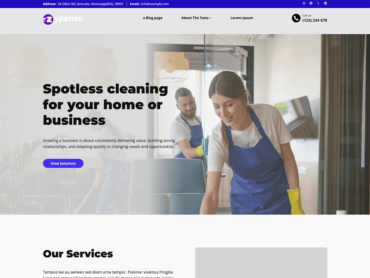 Zypento Cleaning Business Blaze